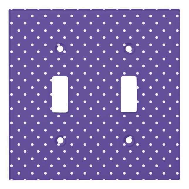 Seamless  medium purple polka dot pattern light switch cover (Front)