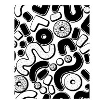 Seamless Memphis pattern, minimal black design