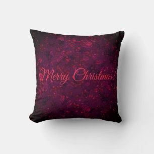 Seamless Merry Christmas glitter sequins sparkle r Throw Pillow