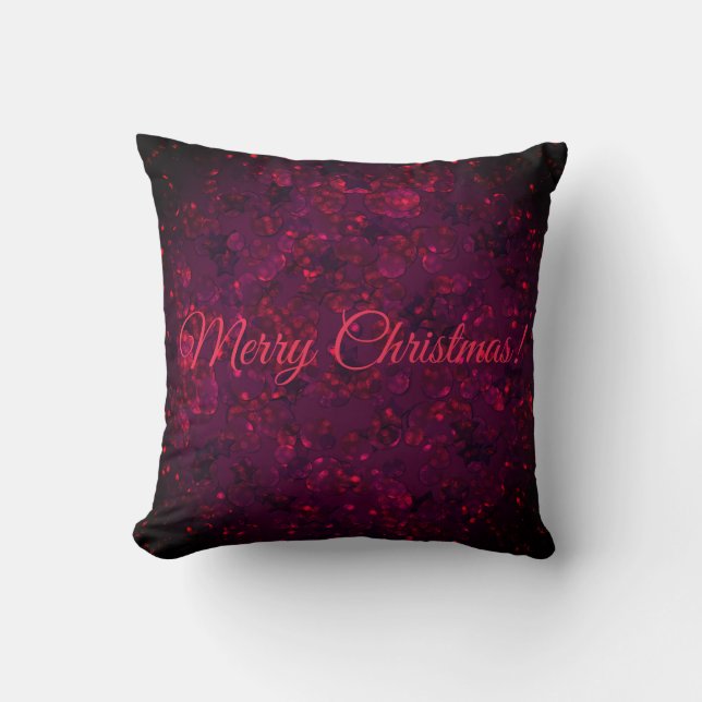 Seamless Merry Christmas glitter sequins sparkle r Throw Pillow (Front)
