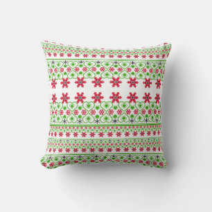 Seamless Merry Christmas ornamental snowflake Throw Pillow