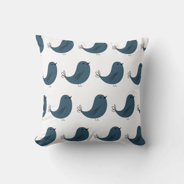 Seamless minimalist vector pattern of funny blue b throw pillow (Front)