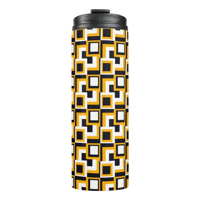 Seamless modern squares pattern thermal tumbler (Front)