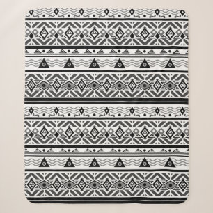 Seamless monochrome folk ethno pattern background sherpa blanket