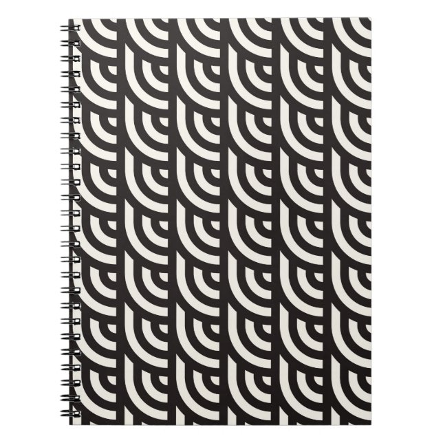Seamless monochrome geometric pattern. Abstract st Notebook (Front)