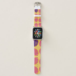 Seamless Monstera Hawaiian tropical plant design i Apple Watch Band