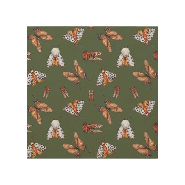 Seamless Moth and Butterfly Nature Print (Front)