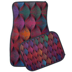 Seamless multicolored wavy pattern car floor mat