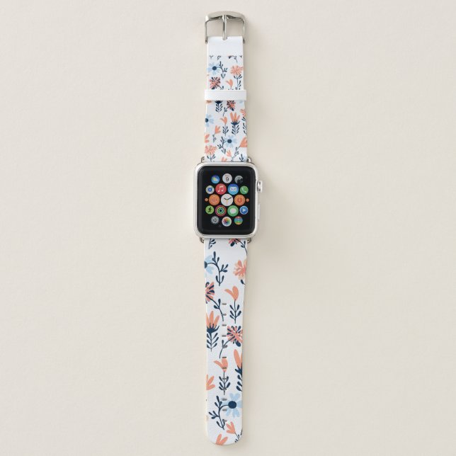 Seamless natural floral pattern, abstract flowers  apple watch band (Front)