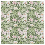 Seamless nature pattern Green and pink flowers Fabric