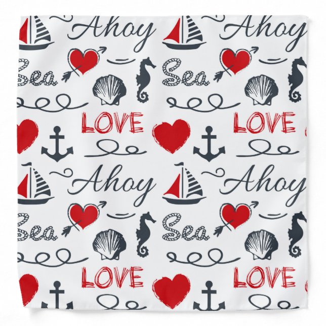 Seamless nautical pattern bandana (Front)