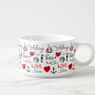 Seamless nautical pattern bowl