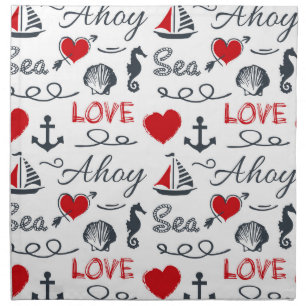 Seamless nautical pattern cloth napkin