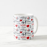 Seamless nautical pattern coffee mug