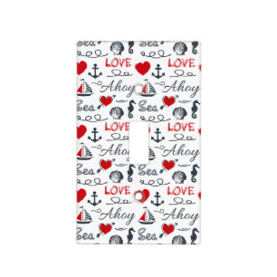 Seamless nautical pattern light switch cover