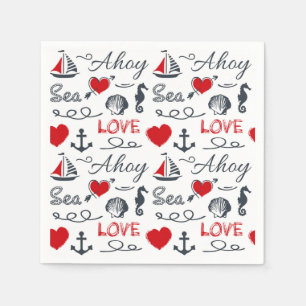 Seamless nautical pattern napkins