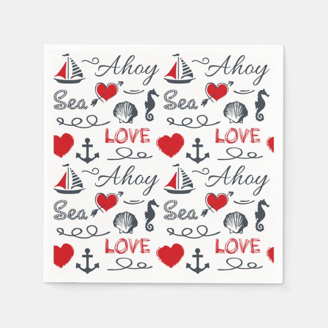 Seamless nautical pattern napkins (Front)