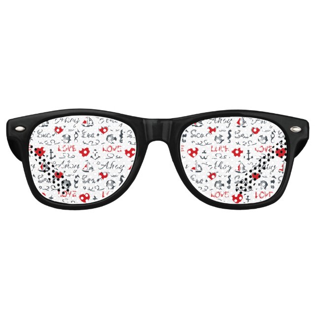 Seamless nautical pattern retro sunglasses (Front)