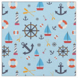 Seamless Nautical Pattern, Sea Travel, Beach Time Fabric