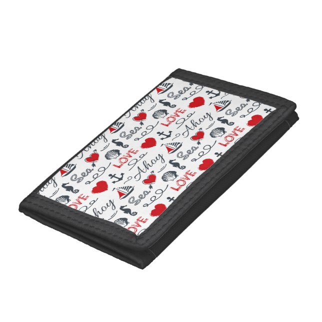 Seamless nautical pattern trifold wallet (Bottom)