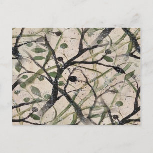 Seamless Olive Branch Abstract Art Pattern Postcard