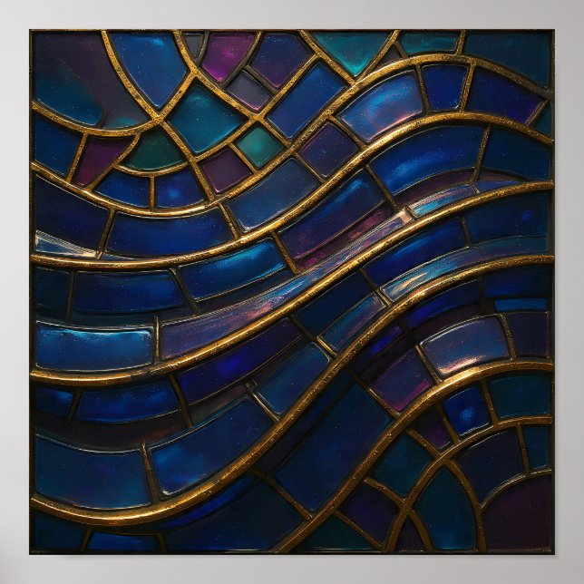 Seamless Opulent Mosaic Tiling Wallpaper Poster (Front)