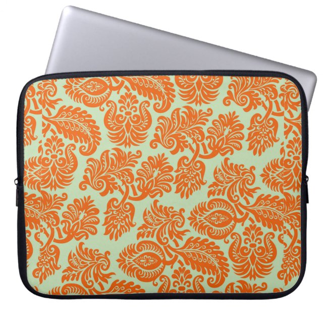 Seamless orange background texture laptop sleeve (Front)