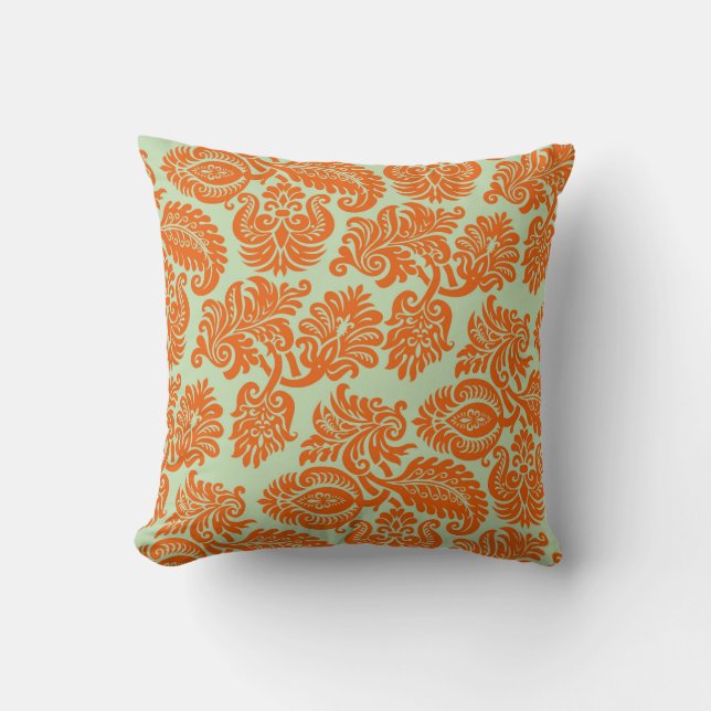 Seamless orange background texture throw pillow (Front)