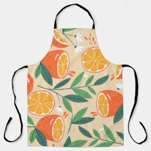 Seamless orange pattern, abstract vintage art. apron
