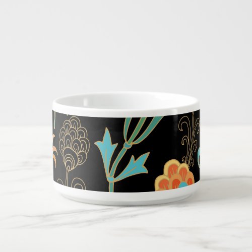 Seamless Oriental Floral Elegance Bowl