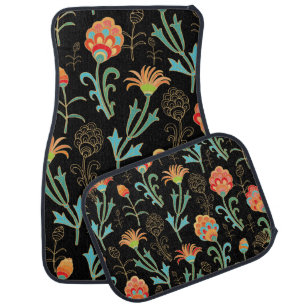 Seamless Oriental Floral Elegance Car Floor Mat