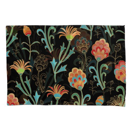 Seamless Oriental Floral Elegance Pillow Case