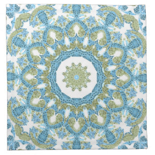 Seamless ornamental blue green white decor decorat cloth napkin