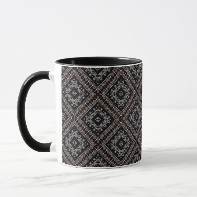 Seamless ornamental decor beads pearl jewelry patt mug (Left)