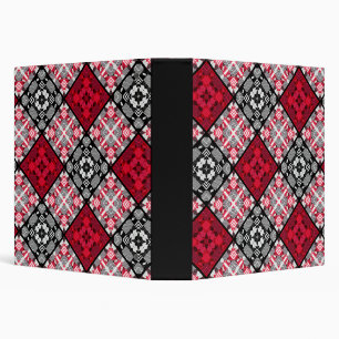 Seamless ornamental decor pattern checkered blue b 3 ring binder