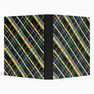 Seamless ornamental decor pattern checkered plaid 3 ring binder