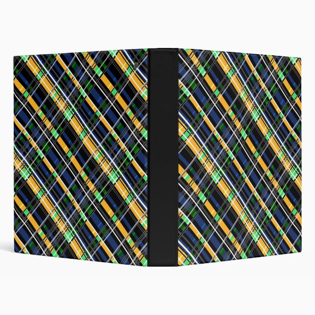 Seamless ornamental decor pattern checkered plaid 3 ring binder (Background)