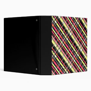 Seamless ornamental decor pattern checkered plaid 3 ring binder
