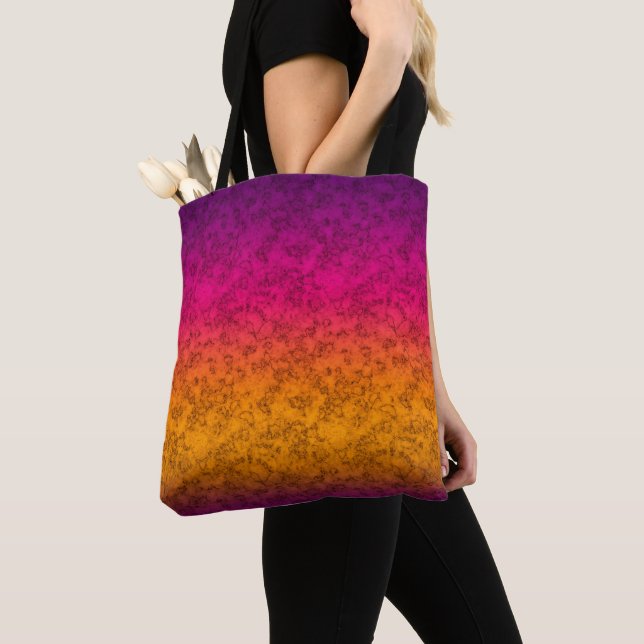 Seamless ornamental marble gradient pink purple ye tote bag (Close Up)