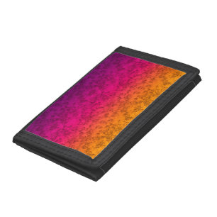 Seamless ornamental marble gradient pink purple ye trifold wallet