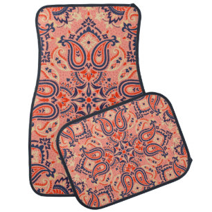 Seamless paisley: vintage pattern design. car floor mat