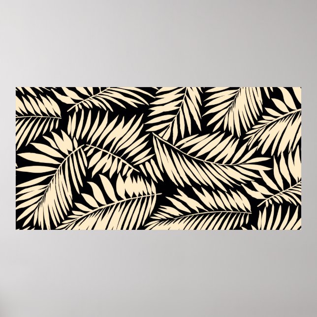 Seamless Palm Leaf Pattern in  Poster (Front)