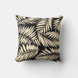 Seamless Palm Leaf Pattern in Throw Pillow
