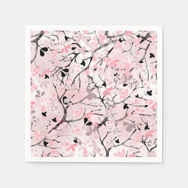 Seamless pastel floral flowers pink blush leaves t napkins (Front)