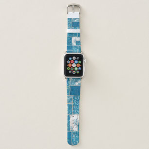 Seamless patchwork collage mix quilt pattern print apple watch band