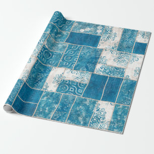 Seamless patchwork collage mix quilt pattern print wrapping paper