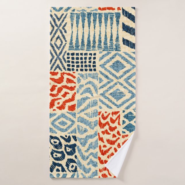 Seamless patchwork pattern. A collection of hand-d Bath Towel (Bath Towel)