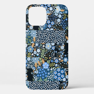 Seamless patchwork pattern from different fabrics iPhone 12 case
