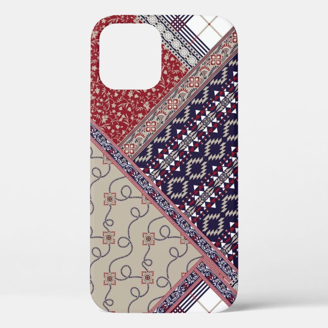 Seamless patchwork pattern on navy patchwork, abst Case-Mate iPhone case (Back)