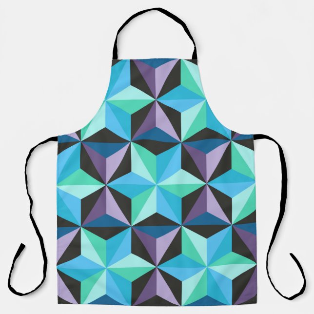 Seamless patchwork pattern with stars. Abstract ge Apron (Front)